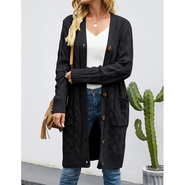 Long button up sweater deals