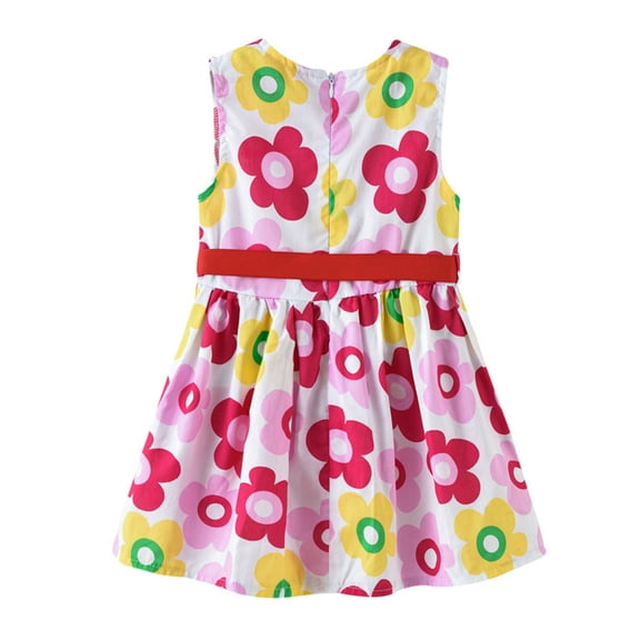 Odeerbi Clearance Toddler Kids Baby Girls Cute Summer Flowers Print Vacation Dress Suspender Skirt Floral Dress