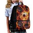thumbnail image 3 of Uourmeti Fiery Lava Soccer Ball Backpack for Students, 17 Inchs Personalized Adjustable Comfort Straps School Backpack for Travel Work, 3 of 6
