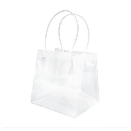 

1PC Transparent Square Long Handle Bag Plant Flower Bag Cake Dessert Packaging Bags