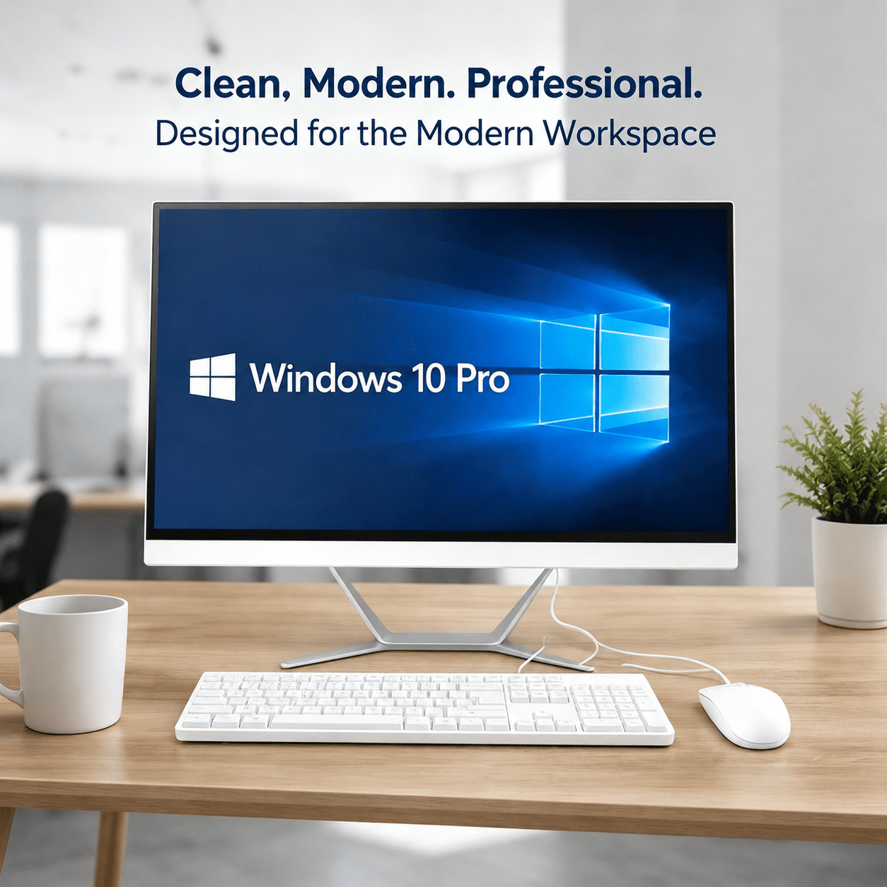 PTZZHEDM 27" All-in-One Business Computer, Intel N5095, 16GB RAM, 512GB SSD, Win10 Pro, White