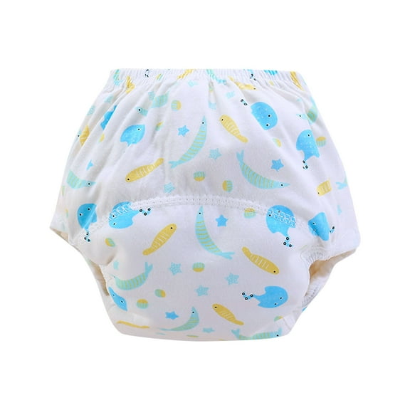 Nrmvnmi Baby Boys Girls Diaper Underwear Little Fish Print Waterproof Training Underwear Breathable Mesh Underwear Washable Underwear