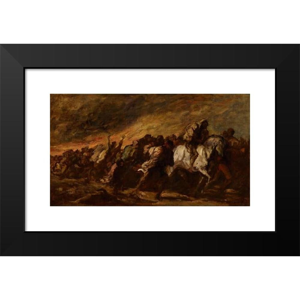 Honoré Daumier 14x10 Black Modern Framed Museum Art Print Titled - The Fugitives (C. 1868)