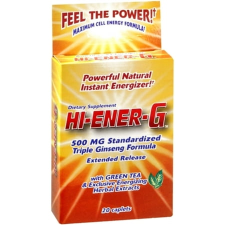 Instant Korean Panax Ginseng - Hi-Ener-G Caplets 20 Caplets (Pack of 3)