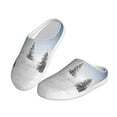 thumbnail image 2 of Haiem Snowman And Christmas Tree Print Women's Fuzzy Memory Foam House Slipper Cozy Home Footwear Non-slip Winter Slippers-37/38, 2 of 7