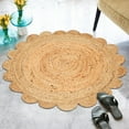 thumbnail image 4 of Natural Jute Circle Rug, Reversible Rustic Farmhouse Boho Area Mat, Natural_F, 6 FT, 4 of 5