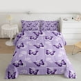 thumbnail image 2 of Homewish Purple Butterflies 3 Pieces Queen Comforter Set For Girls,Chic Floral Dandelion Ultra Soft Bedding Sets,Dreamy Princess Bedding Comforter Set,Lightweight Room Decor,Reversible, 2 of 8