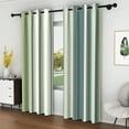 thumbnail image 3 of LFEEY Light Green and White Striped Blackout Curtains, 42x72 Inches, Polyester, 2 Pieces, 3 of 6