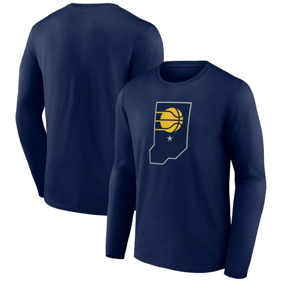 Men's Navy Indiana Pacers Alternate Logo Long Sleeve T-Shirt