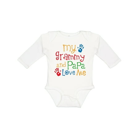 

Inktastic Grammy and Papa Love Me Gift Baby Boy or Baby Girl Long Sleeve Bodysuit