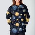 thumbnail image 4 of Dwralegc Nurse Jackets for Women Scrub Crew Neck Long Sleeve Button up Nurses Uniforms Cute Cartoon Printed Working Clearance Scrubs Sets Dark Blue S, 4 of 5