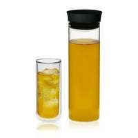 VIVA Scandinavia Minima Cold Brew Glass Carafe and Classic Double Walled Tall Drinkware Set, 12-ounce Drinking Glasses &... by Distributed by Libbey