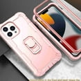 thumbnail image 5 of Dteck Back Case For Apple iPhone 13 Pro, Ring Stand Shockproof Hybrid Hard PC Soft Silicone Bumper Heavy Duty Shockproof Three Layer Drop Protective Girls Boy Cute Phone Case(Rosegold), 5 of 7