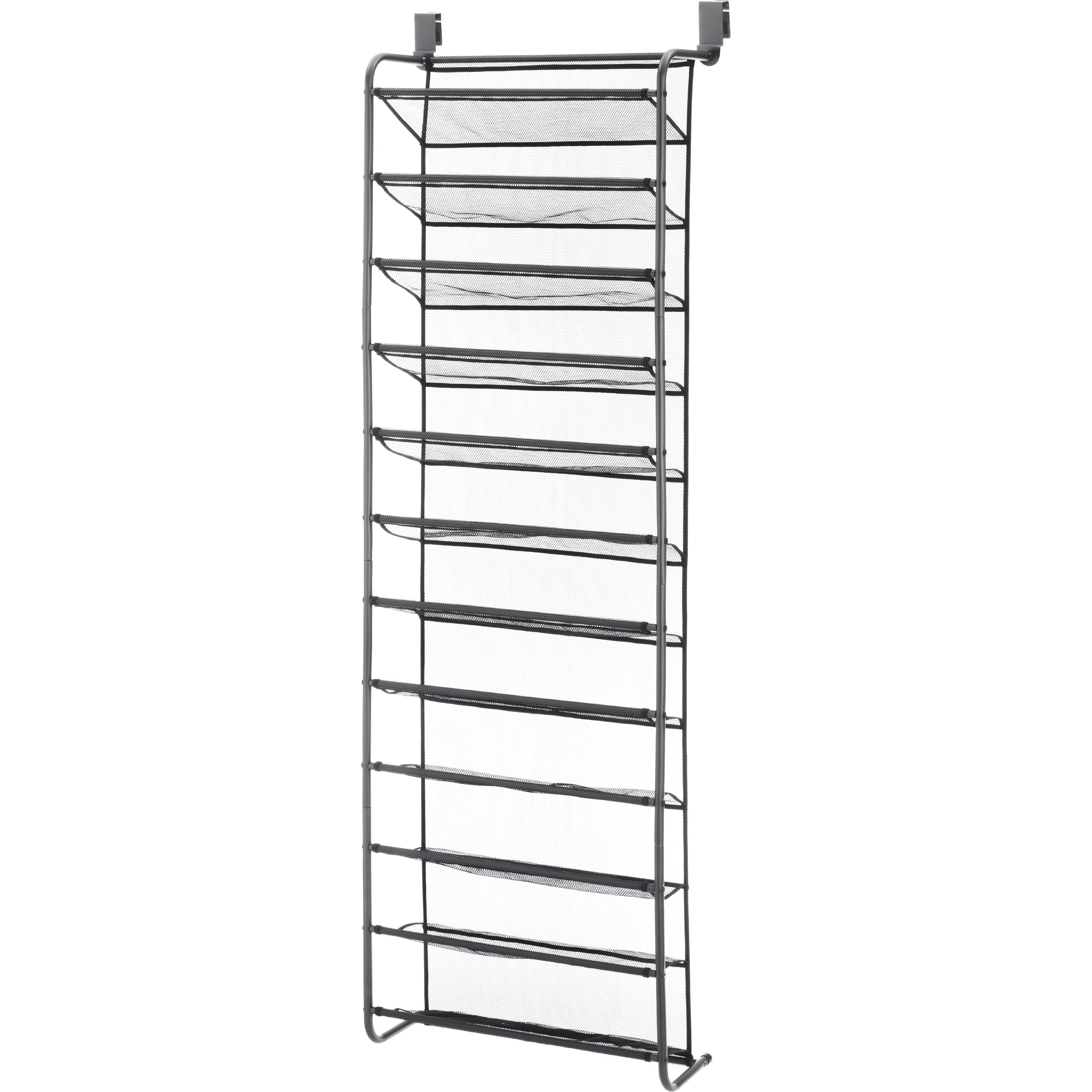 Whitmor 36 Pair Over The Door Shoe Rack Gunmetal Gray