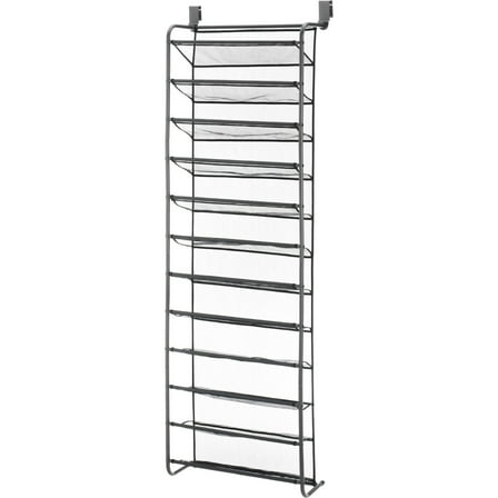 Whitmor 36 Pair Over-The-Door Rack-Gunmetal Gray