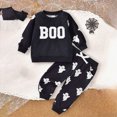 thumbnail image 2 of Futezty Toddler Baby Boy Halloween Outfits Long Sleeve Letter Sweatshirt Top with Pants 2Pcs Holiday Clothes 6M-4T, 2 of 7