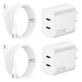 thumbnail image 1 of Charger for iPhone 17 16 15 Charger Fast Charging, 20W Dual Port USB C Charger Block with 6FT USB C Charging Cable Cord for iPhone 17/17 Pro/17 Pro Max/Air/16/16e/15,iPad Pro/Air,Android Phone, 1 of 1