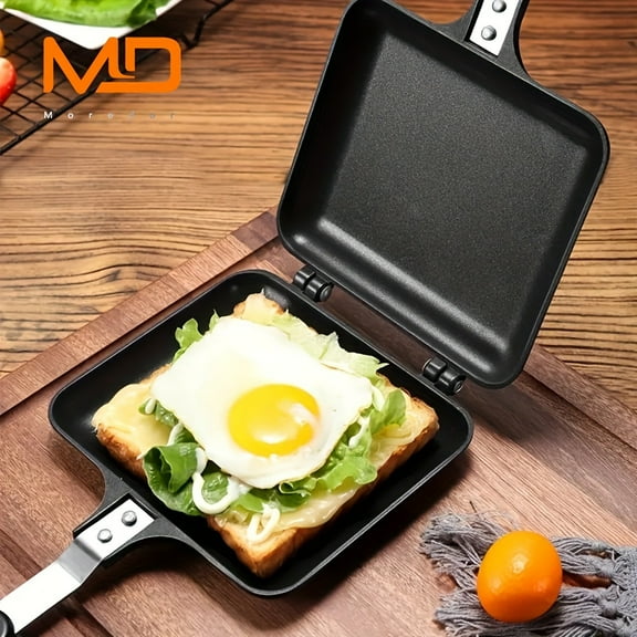 GLZ'HOME Double-Sided Sandwich Maker & Griddle Pan - 1000W Non-Stick Detachable Plates for Toast, Omelettes - Portable Indoor/Outdoor Use with Easy-Grip Handles, Compact Design