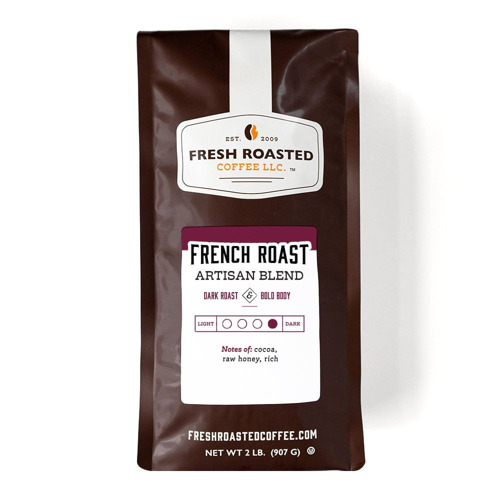 Fresh Roasted Coffee, French Roast Artisan Blend, Dark Roast Whole Bean