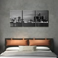 thumbnail image 4 of Cityscape Wall Art Cleveland City Skyline Pictures 3 Piece Canvas Paintings Contemporary Artwork City Night View Panorama Posters and Prints Stretched Framed Ready to Hang, 48" Wx24 H, 4 of 5