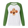 thumbnail image 5 of Wiyuqeen Women's Happy Thanksgiving Pullover Tops Long Sleee Pumpkin Graphic Tees Crew Neck Color Block Sweat Shirts for Fall, 5 of 5