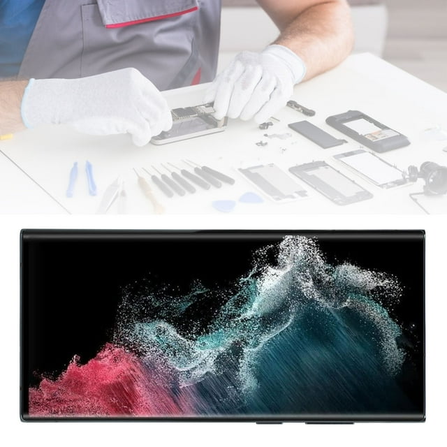Mgaxyff Galaxy S22 Ultra Écran de Remplacement Écran LCD Numériseur Tactile Assemblage avec Outils