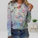 thumbnail image 1 of Pntutb - Camiseta holgada con estampado de moda para mujer, blusa de manga larga, cuello redondo, tops casuales Pntutb Pntutb-6848, 1 of 5