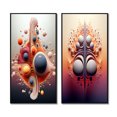 thumbnail image 2 of Designart "Geometric Metamorphosis Abstract Multiverse I" Formes Abstraites Art Mural Encadré Ensemble de 2 - Toile Encadrée Rose Transitionnelle pour Décoration de Salon, 2 of 6