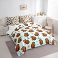 thumbnail image 3 of Manfei Kawaii Capybara Bedding Comforter Set 7pcs for Preppy Child,Happy Birthday Queen Bedding Sets Super Cozy,Cartoon Animal Wildlife Queen Sheet Sets,Lightweight Room Decor,Reversible, 3 of 8