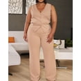 thumbnail image 2 of Trajes de pantalón para mujer CXXQ, casual, 2 piezas, caqui, 2 unidades, 2 of 8