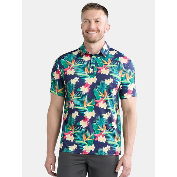 Birdie Bound Men's & Big Men's Novelty Print Golf Polo, Sizes S-5XL