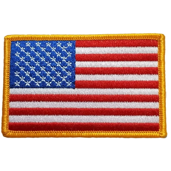 U.S. Flag Embroidered Sew On Patch - 3 1/2" X 2 1/4"