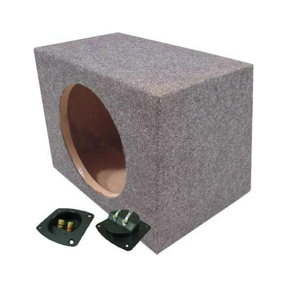 Subwoofer Box Car Audio Single 15" Sealed Subwoofer Rear Angle Sub Box Enclosure, Gray, 18.45 lbs