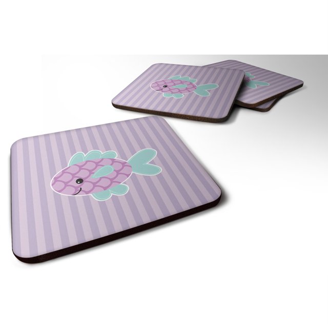 "Treasures Purple Foam Coaster Set of 4, 3.5, Multicolor" Caroline's Treasures BB7128FC