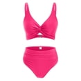 thumbnail image 5 of ZJXFGS Womens Tummy Control Bathing Suits,Two Piece with Sporty Summer Beach Swim Bathing Suits Push Up Two Piece Bathing Suit Swim Tops with Short Swimwear Swim Dress Hot Pink M, 5 of 5