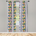 thumbnail image 4 of Ambesonne Colorful Window Curtains, Modern Rainbow Paisley Art, Each 28" W x 95" L, Purpleblue Multicolor, 4 of 4