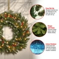thumbnail image 4 of National Tree Company Pre-Lit Artificial Christmas Wreath, Green, Frosted Berry, Clear Lights, Decorated with Pine Cones, Berry Clusters, Frosted Branches,  24 Inches, 4 of 4