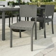 thumbnail image 5 of Martha Stewart Indoor-Outdoor Stackable Patio Dining Chair in Gray Rattan Wicker, 5 of 12