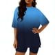 thumbnail image 4 of Eres Más Que una Camisa de Puntuación de Prueba Blusa de Manga Corta de Cuello Redondo de las Mujeres con Pantalones de Cintura Elásticos, Set Deportivo Casual de 2 Piezas, 4 of 6