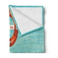 thumbnail image 2 of Marine Soft Flannel Fleece Throw Blanket, Life over Coral Reef Sea Tropical Ocean Bubbles Beach Mystic Subaquatic, Cozy Plush for Indoor and Outdoor Use, 50" x 60", Pale Blue Orange, by Ambesonne, 2 of 5