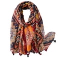 thumbnail image 1 of Bufanda bohemia para mujer Bufanda con estampado floral claro Chal con flecos de moda otoño/invierno, 1 of 5