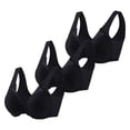 thumbnail image 1 of PEASKJP Strapless Bra for Women Full Coverage Front Closure Wire Free Back Support Posture Bra, Black L, 1 of 4