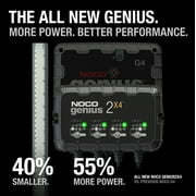 NOCO GENIUS2X4: 4-Bank 8A (2A/Bank) 6V/12V Smart Battery Charger, Maintainer and Desulfator