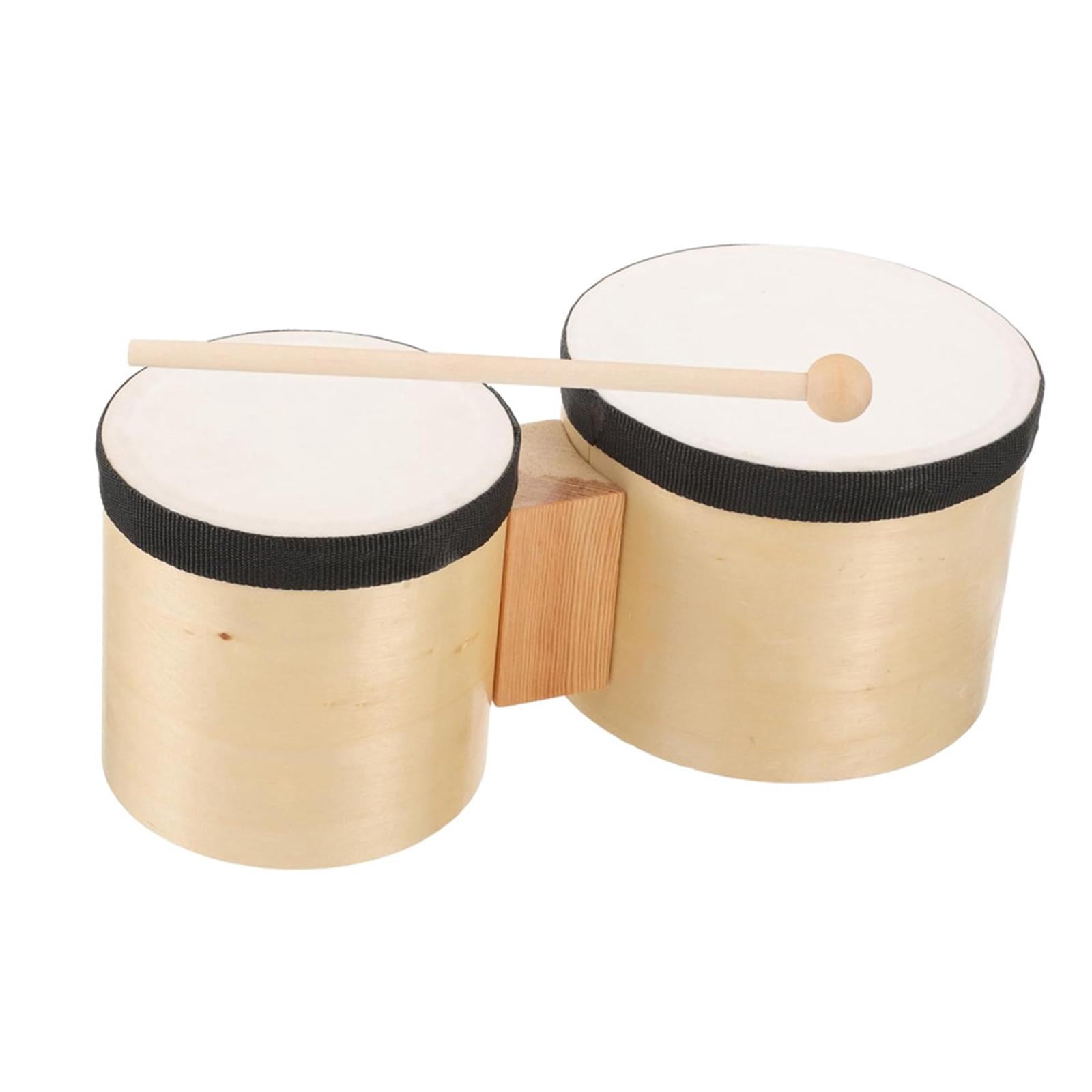LeeQinersw Mini Bongo Drum Wood 6'' and 5' Tambourines for Parties Early Education 1-3