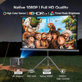 thumbnail image 4 of Proyector portátil Magcubic 4K con Google TV Stick integrado, Wi-Fi y Bluetooth, enfoque automático y sistema de evitación de obstáculos, 900 lúmenes ANSI, control por voz, HY350GTV, 4 of 11