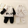 thumbnail image 6 of Baby 𝐅𝐥uffy Hooded 𝐅𝐥eece Outfit Long Sleeve Bear Zipper Tops Outwear + Warm Trousers 2Pcs Toddler Clothes, 6 of 6
