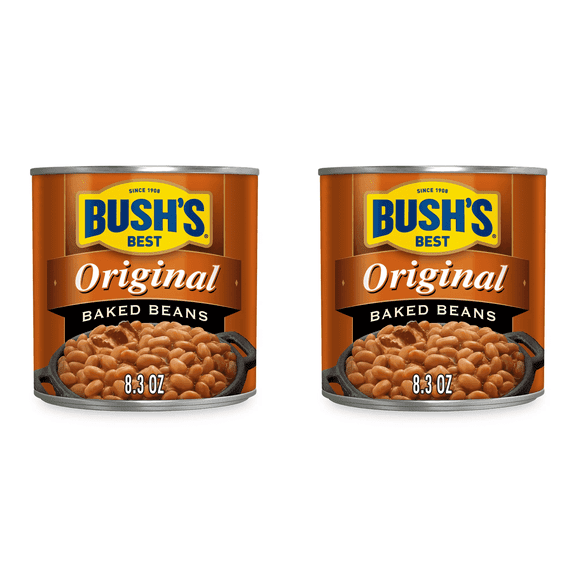 Bush's Best Original Baked Beans 8.3 oz Pack of 2 - Small Size Baked Beans,Multi-Pack, Classic BBQ, Side Dish
