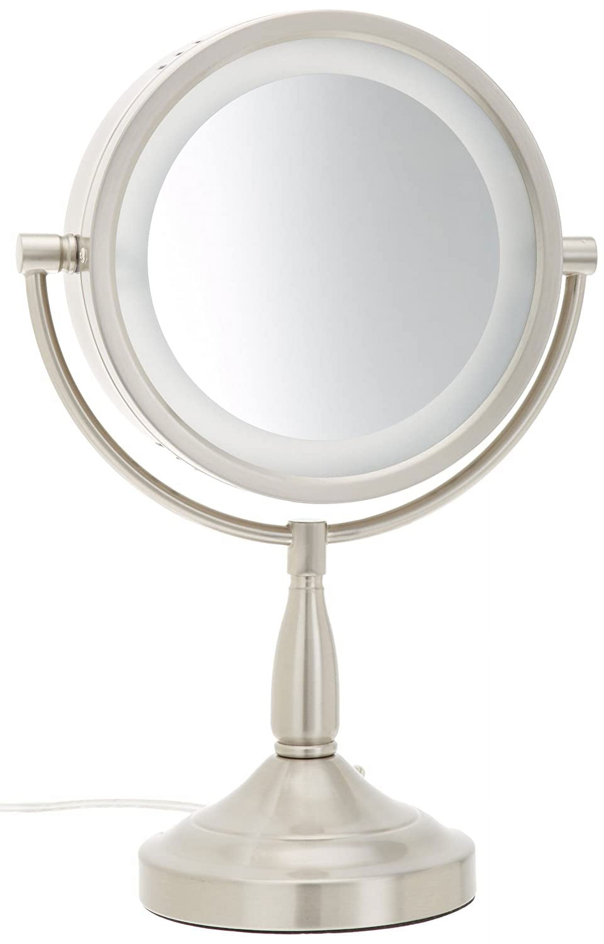 Jerdon 8.5" Diameter Lighted Makeup Mirror, 7X-1X Magnification, Nickel Finish-Model LT856N - image 2 of 6
