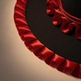 thumbnail image 4 of Hsqqdc Women Decorative Velvet Pointer Hat Ruffled Edge Long Ribbon Bow Festival Party Cap, 4 of 7