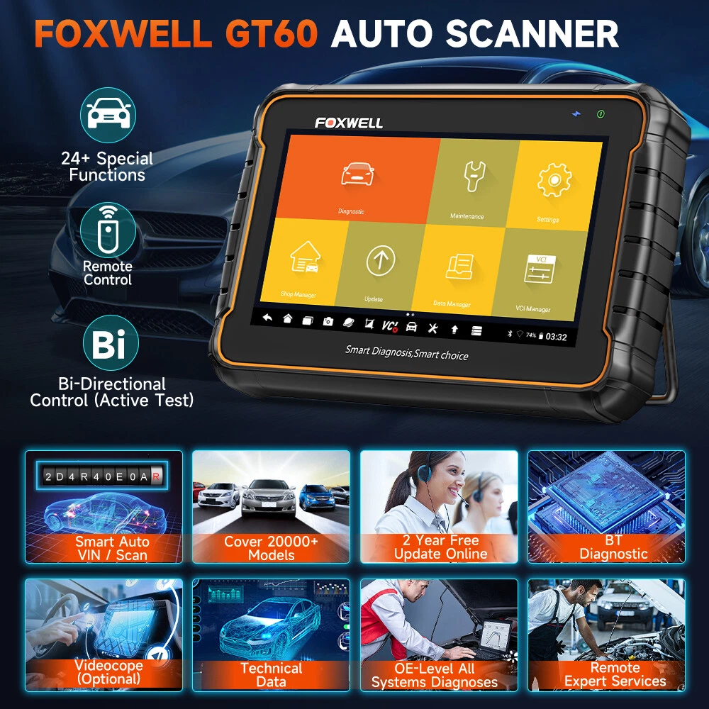 [Second Hand] FOXWELL GT60 Bidirectional All System OBD2 Scanner Diagnostic Tool with BM310 Battery Tester